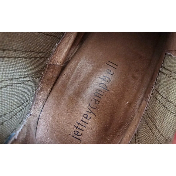 Jeffrey Campbell Yorktown Leather Brown 4" Stacked Heel Stretch Booties‎ Sz 7.5 - Picture 5 of 7